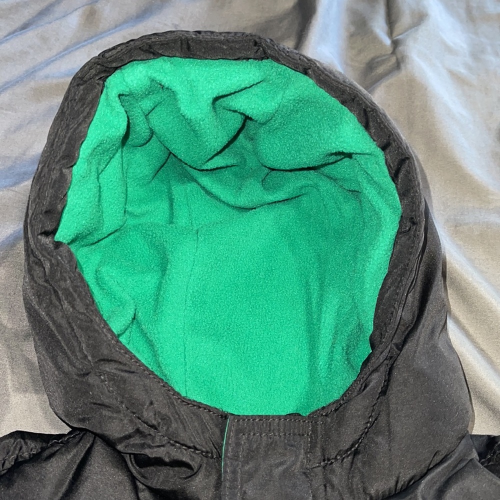 Old Navy Toddler Boy Black & Green Puffer Jacket with Fleece Lining -Snow Jacket - Picture 10 of 12